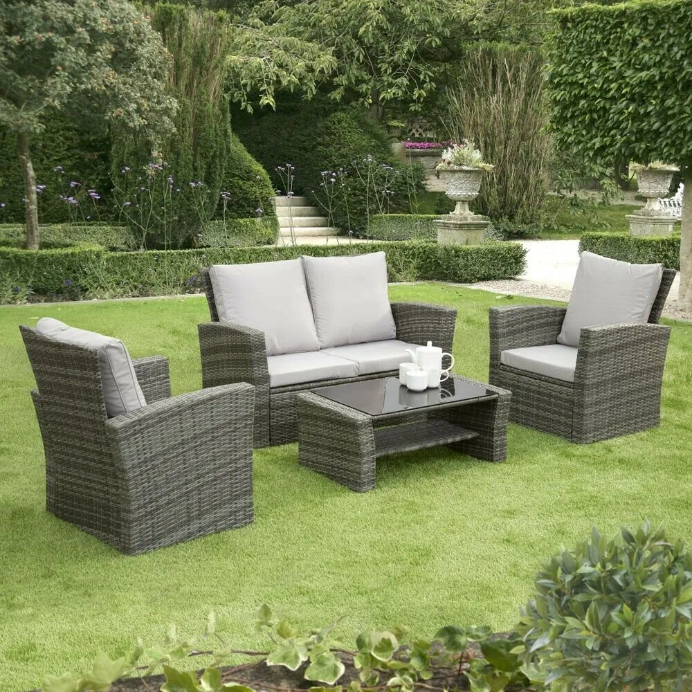 All Weather Outdoor PE Plastic Rattan Sofa Set Patio Sofa Garden Sofas Rattan Outdoor Furniture