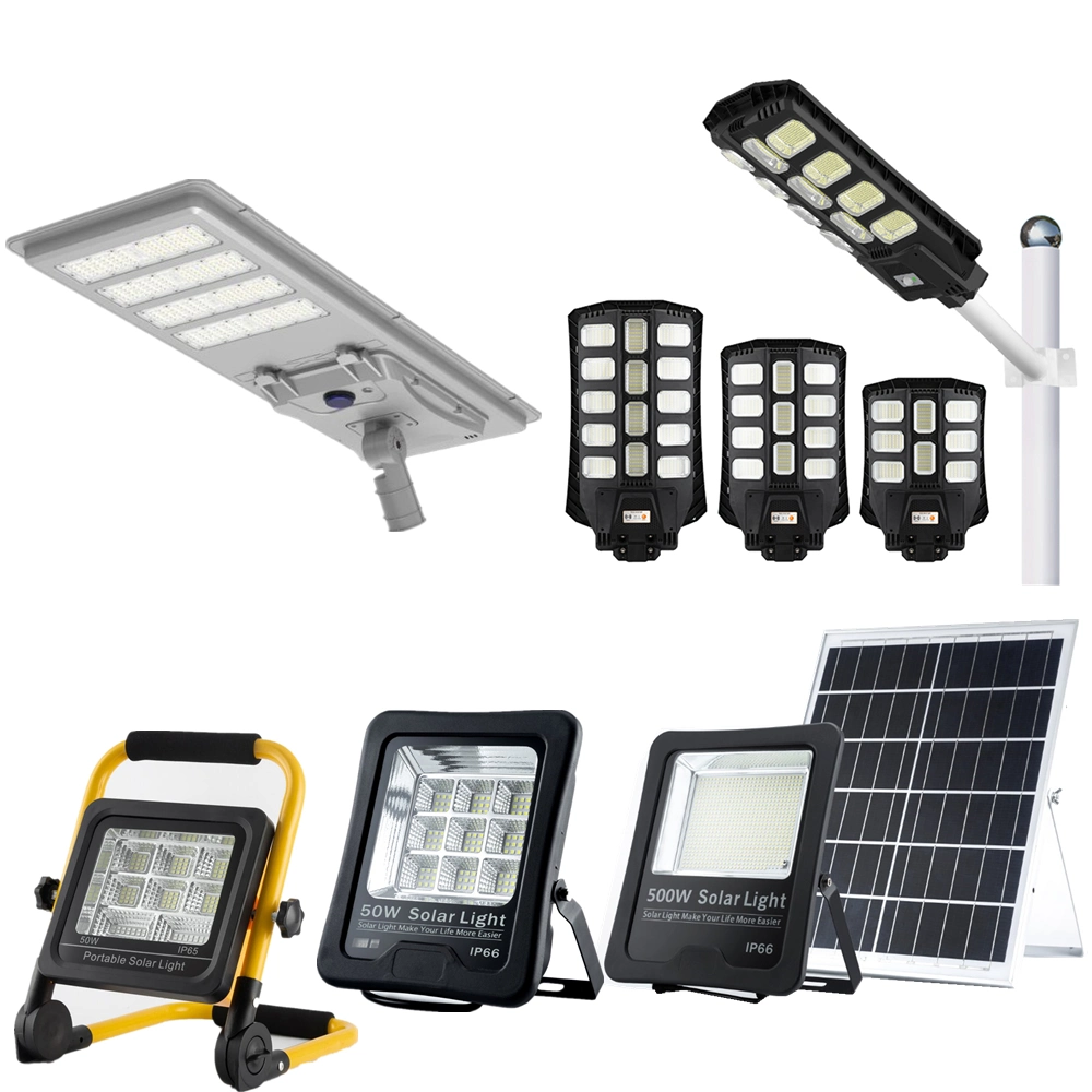 Sensor de movimiento de carretera LM 300W 400W 500W IP65 alto de aluminio Solar Series Outdoor Lighting Garden todo en una calle Solar Luz de la lámpara solar