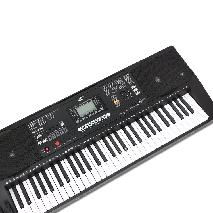 آلات موسيقية آلة كهربائية مع نموذج التدريس / 10 ديمون أغاني / 200 تيمبر / 128 شاشة LCD 61keys Piano Keyboard تعمل بتقنية Mk812 من خلال تقنية Ryhronms/USB/MP3/Touch