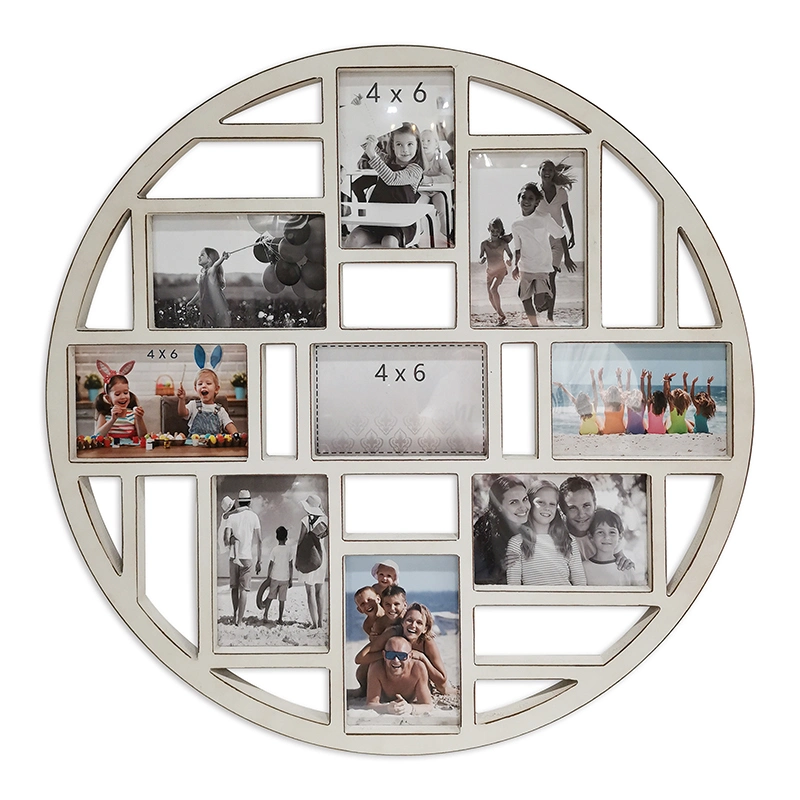 MDF Photo Frame with Many Shapes for Living Room, Wooden Picture Frame with Many Photos for Wall Decor, Promotional MDF Photo Frame