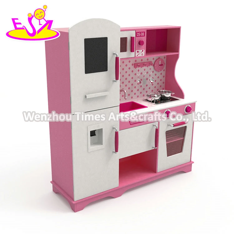 2020 Hot Sale Girls Pink Wooden Fronzen Kitchen Toy with Light & Sound for Kids W10c597D