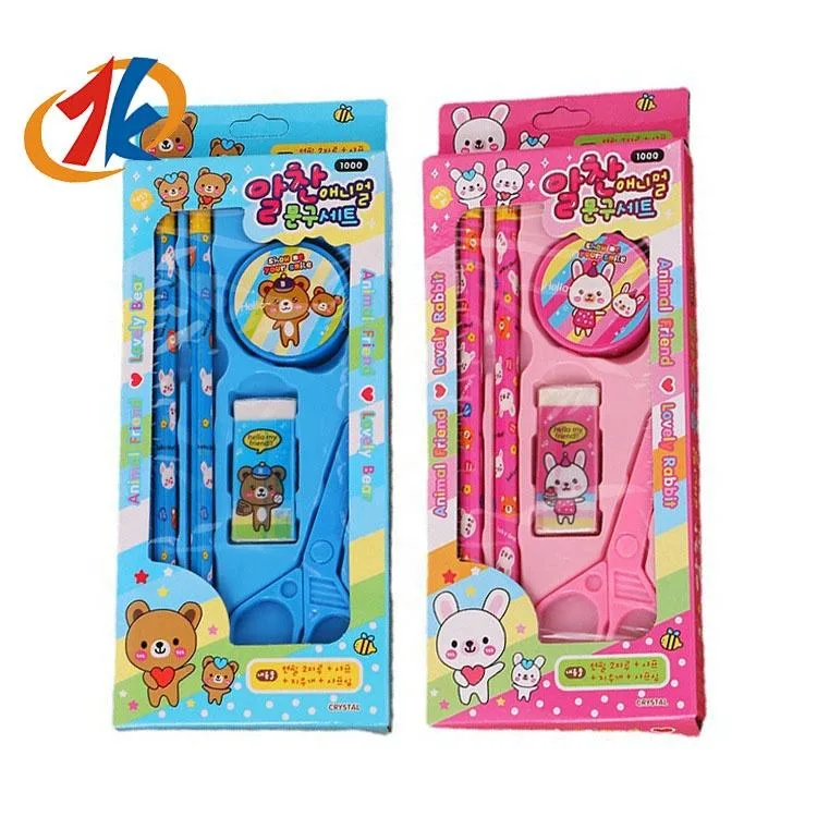 2023 New Kids Promotional Gifts Creative Stationery Five-Piece Set Stationery Toys Educational Toys