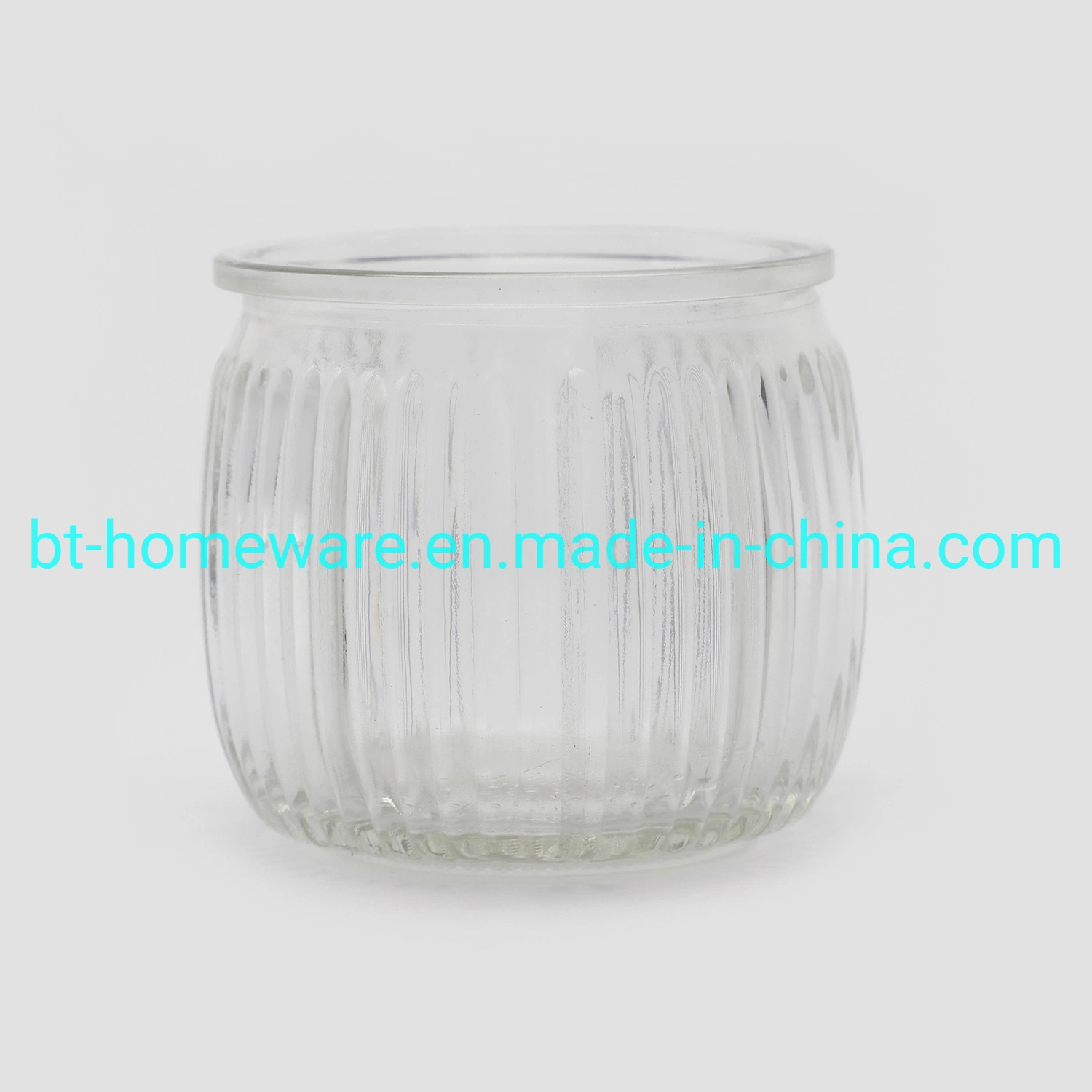 Wholesale/Supplier Hot Sales Factory Price 200ml 3 Oz 4 Oz 5oz Clear Vertical Stripes Round Watermelons Pumpkins Candle Jar for Candle Making