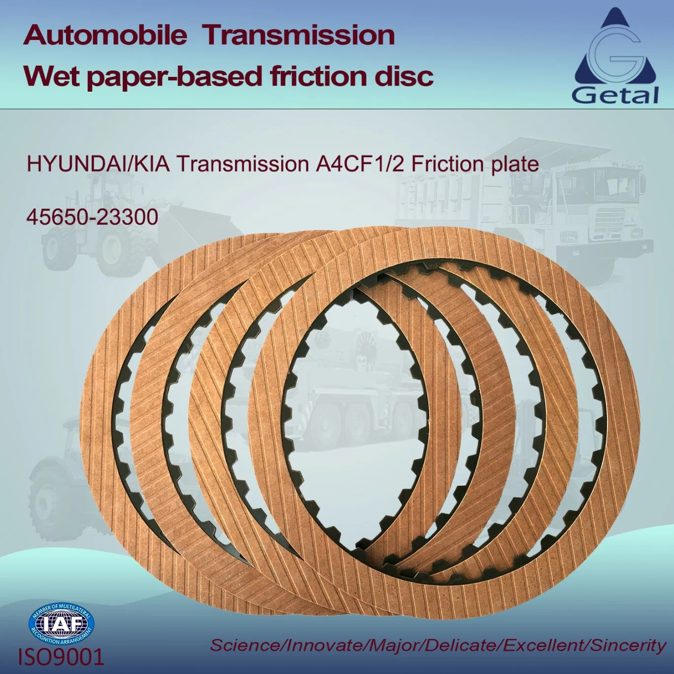 KIA/Hyundai transmisión4CF1/2 de la placa de fricción 45650-23300