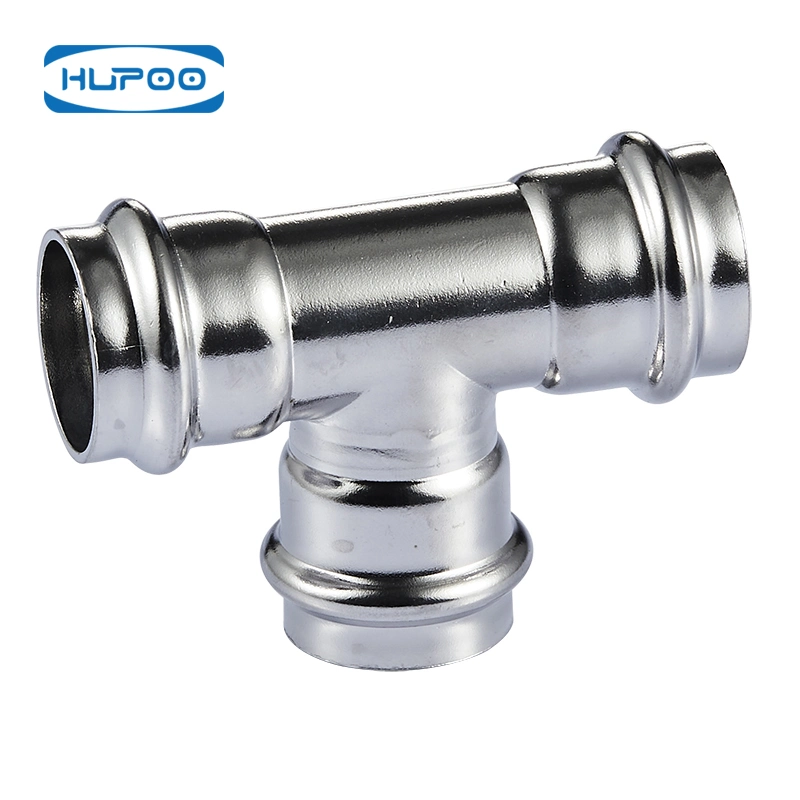 Stainless Steel Plumbling Fitting Equal Tee for Water Supply