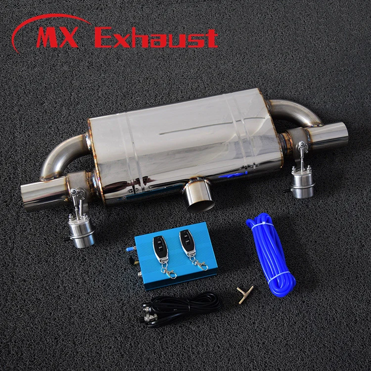 Car Universal Miirror Polished Stainless Steel Exhaust Muffler Valve One Cutout Valve Remote Control Variable Silencer