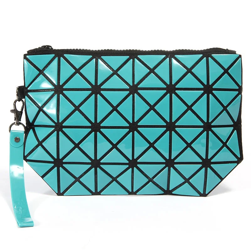 Fashion Laser Geometry Pattern Luminous Wallet for Ladies Women Black Women Leather Tassel Bag