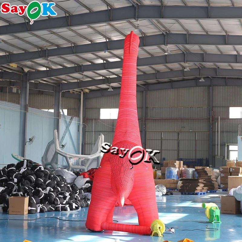 Christmas Yard Inflatable Pink Dinosaur for Decoration Outdoor Giant Custom Advertising Inflatable Design Cartoon Animal Mascot Models