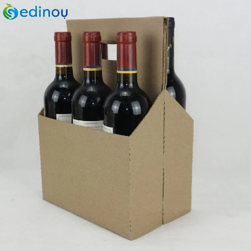 Red Wine Glass Box 2/3/6 Bottle Packaging Gift Beer Carton Custom Luxury Shipping Paper Cardboard Wine Paper Box