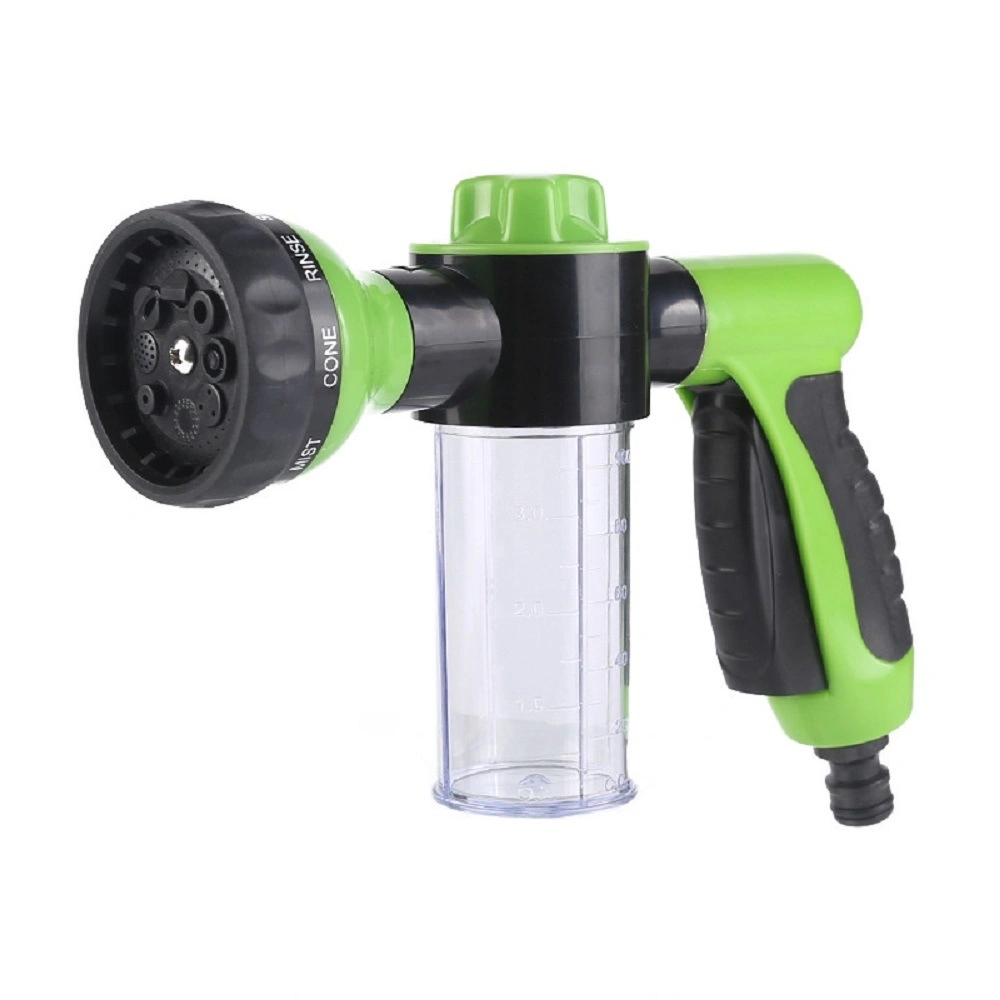 Adjustable Gun Spray Water Foam Nozzle 8 Patterns with Tank for Soap Ci18087