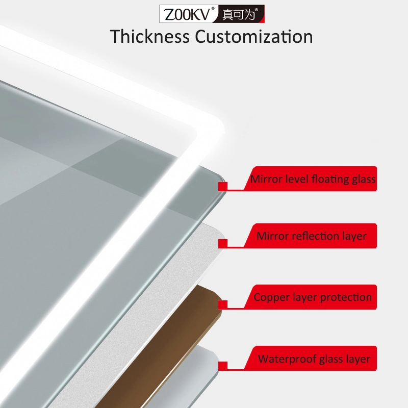 LED de Espelho inteligente montado na casa de banho com espelho de cortesia 70cm de diâmetro Estilo Ordinária/ronda sem caixilho Espelho banho inteligentes