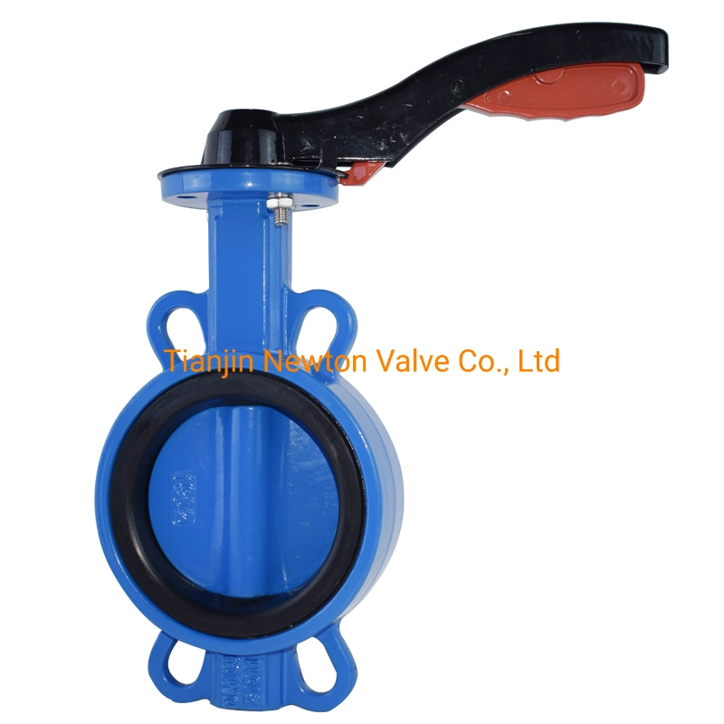 ISO Certificated Pn10 16 Wafer Butterfly Valve Rubber Seal Seat Tianjin Ots/OEM Ductile Iron DN50 EPDM Flow Control Butterfly Valve Original Factory Goods in Stock