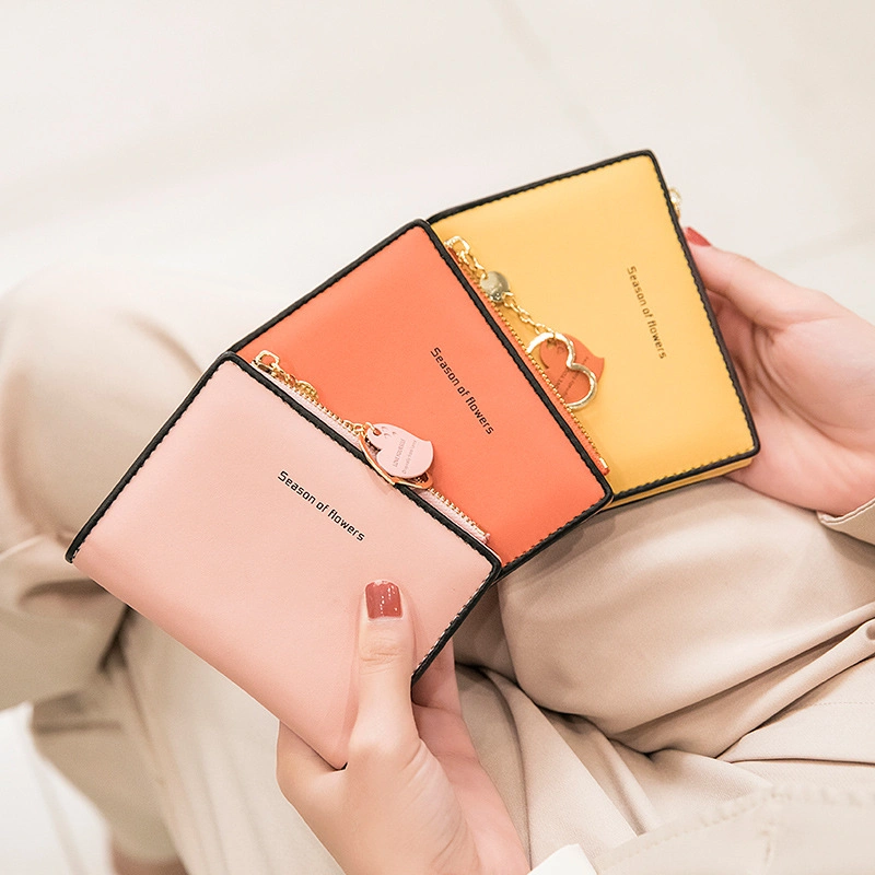 Small Wallet Female Short New Korean Version Cute Student Small Fresh Ultra-Thin Wallet Coin Purse