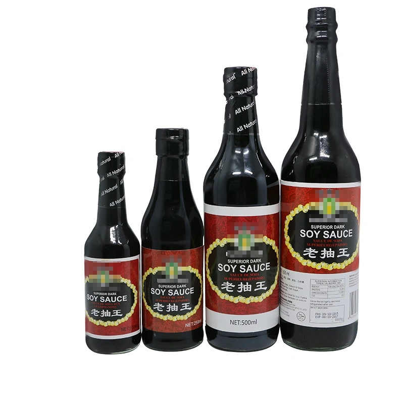 625 ml Salsa de soja oscura tradicional China Premium Natural preparada Para restaurantes