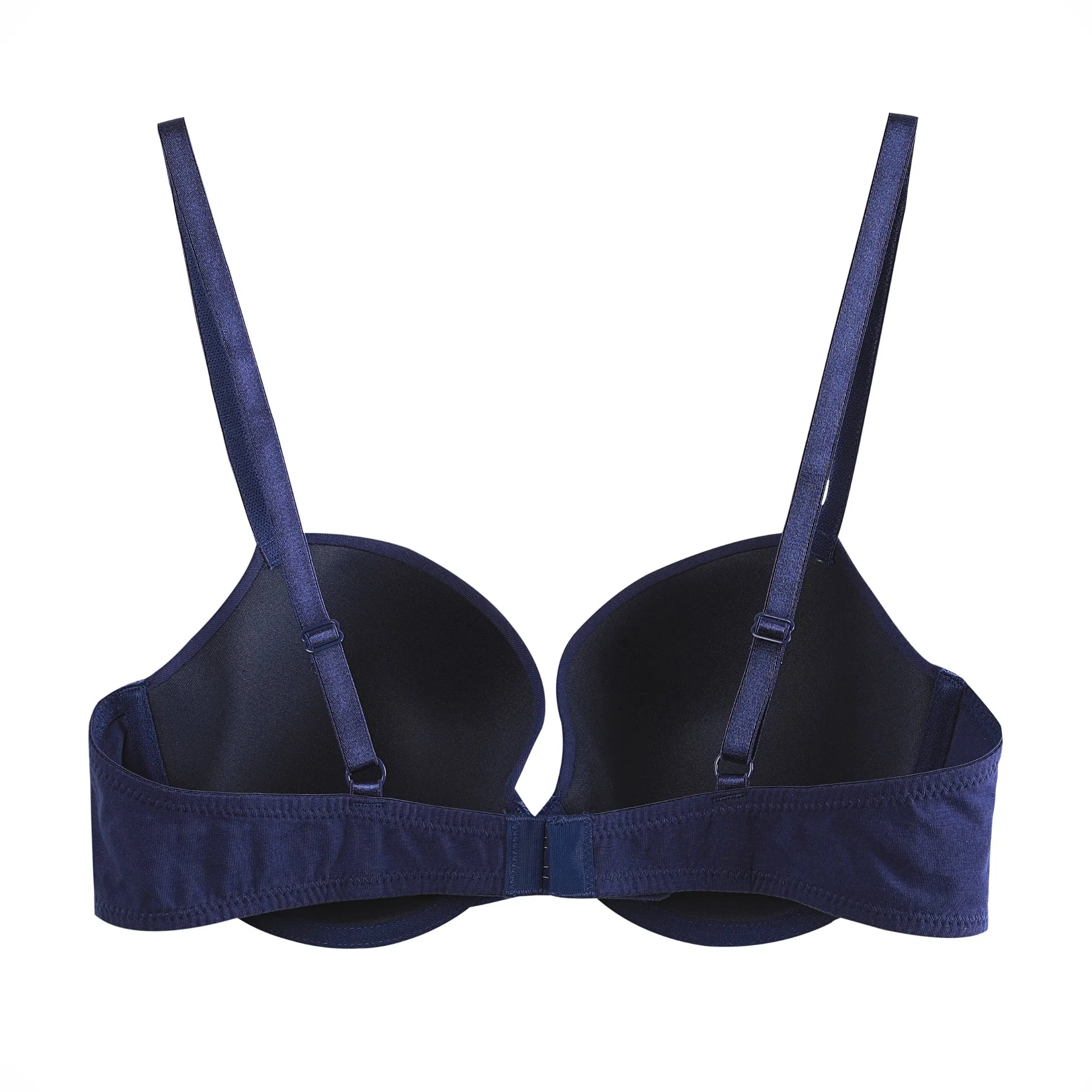 2023 New Fashion Solid Navy Comfortable Organic Cotton Young Lady Wireless Mold Cup Bra