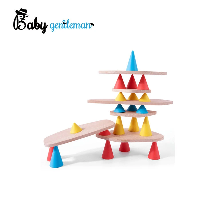 Stacking Balancing Toy Building Blocks Wooden Balance Stones for Kids Z13375D