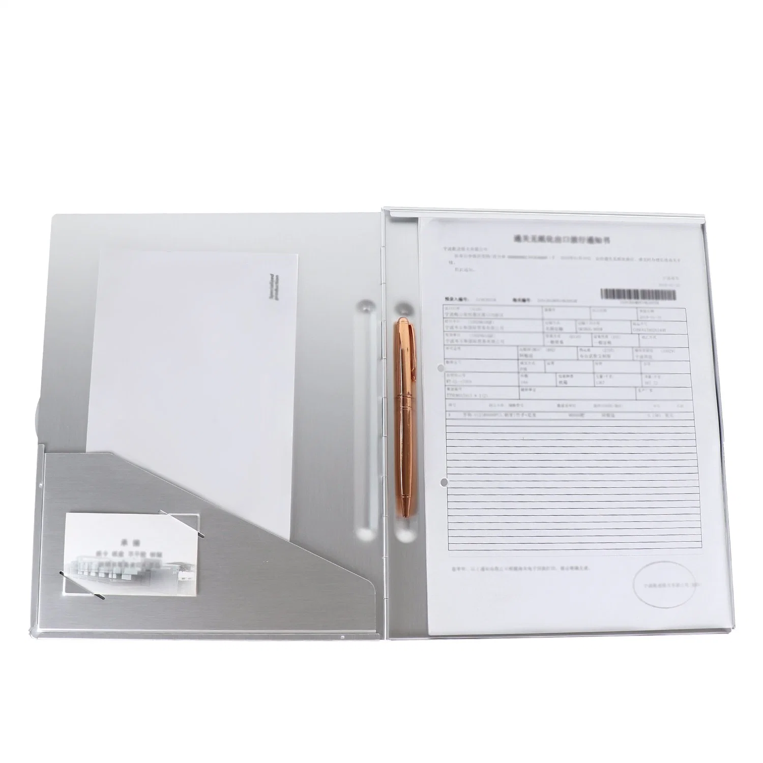 Outdoor Portable Aluminum File Conference Binder Waterproof Storage Folder