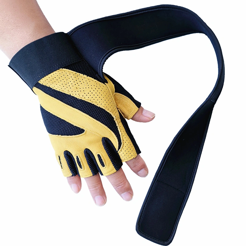 Breathable Workout Leather Body Building Training Fitness Gym Gloves