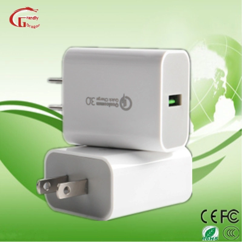 18W celular cargadores rápidos QC 3.0 5V 3A 9V 2A 12V 1.5A nos de la UE el enchufe de pared cargador USB solo