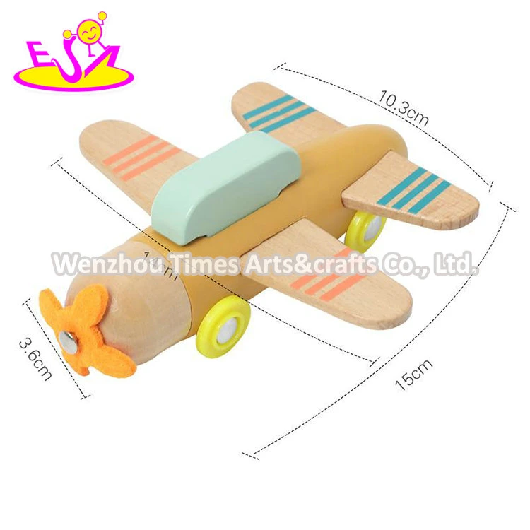 Hot Selling Educational Aircraft Model Beech Wooden Plane Toy for Kids W04A617