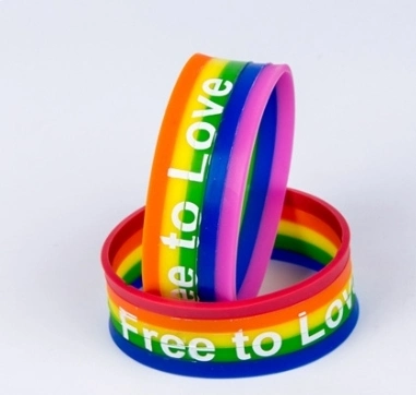 Rainbow Silikon Ring - Mode Farbe Geschenk Promotion Kinder / Erwachsene