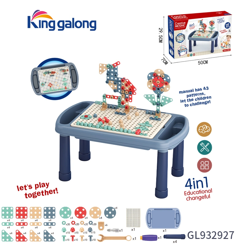 Kinder Stim Learning Lernspielzeug 256PCS Drill Puzzle Tisch-Set Spielzeugbau Spielzeugblöcke