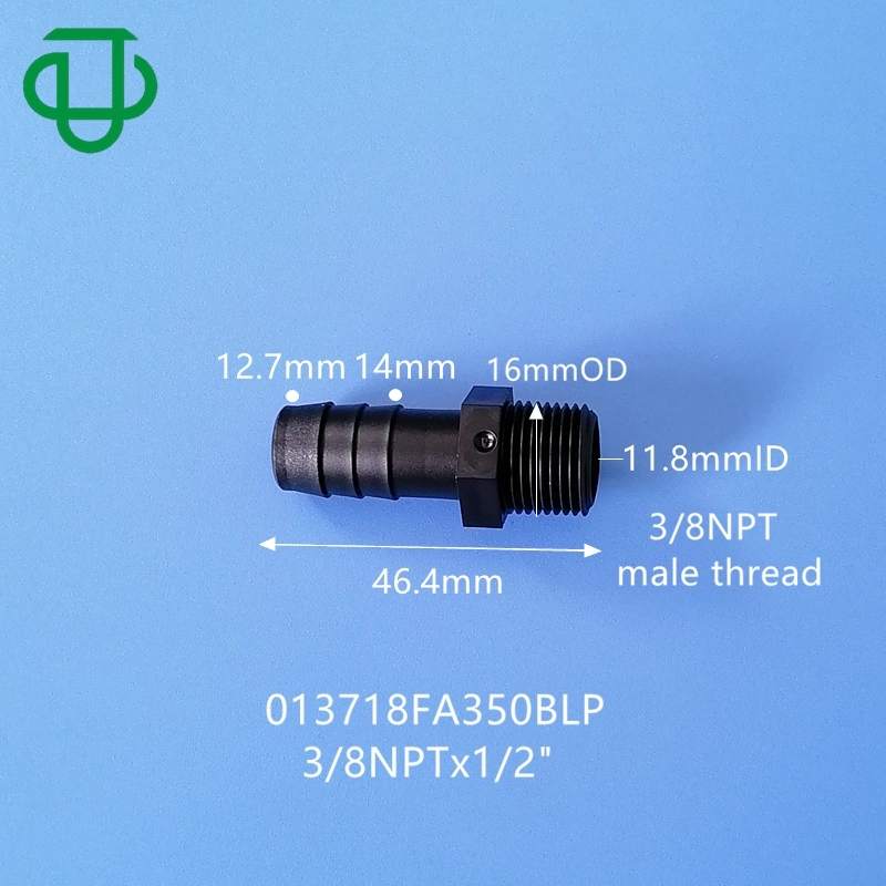 3/8"NPT Barbed Joint Plastic 1/2" ID Tubing Threaded Air Hose Couplings