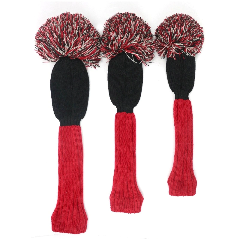 POM POM Capot de la tête du Club de logo personnalisé 1, 3, 5 parcours de golf de tricot en bois de parcours de golf de gros Headcovers