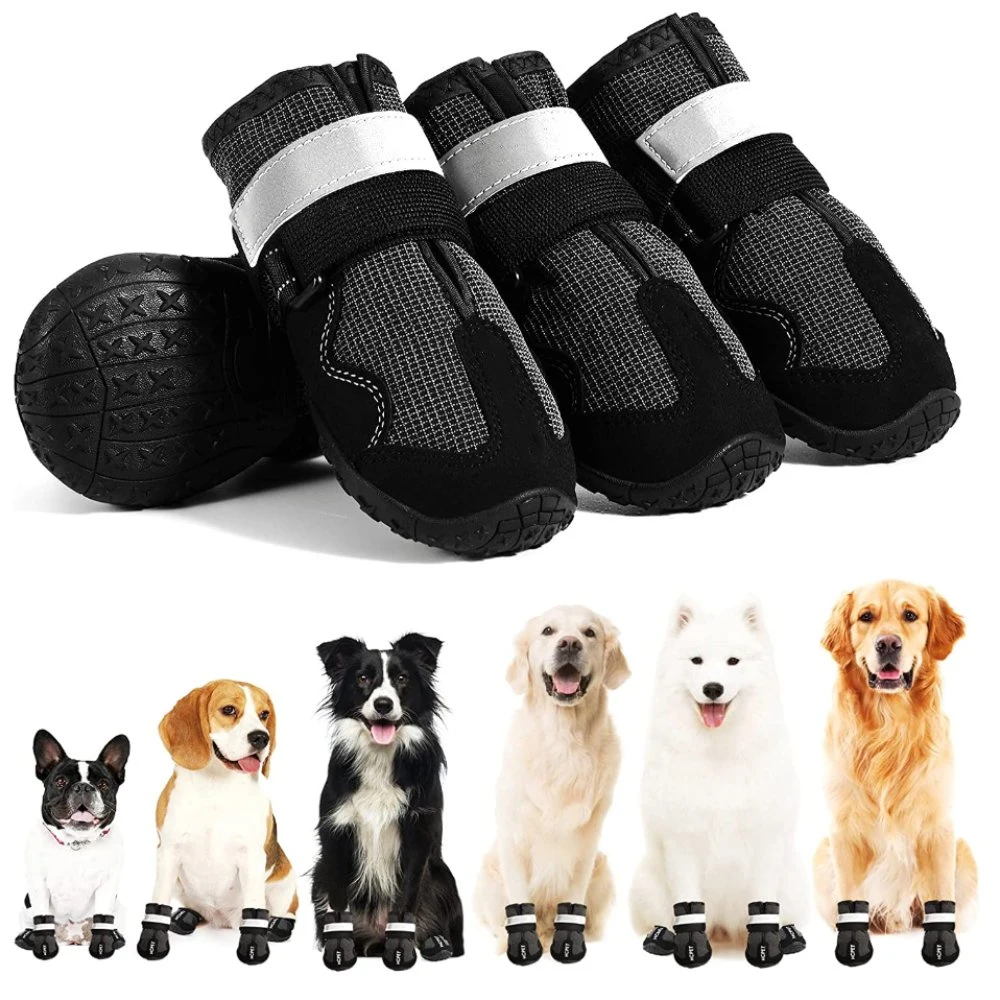 أفضل أحذية الكلب واقي الانعراج للثلج الشتوي على الرصيف الساخن أحذية المشي لمسافات طويلة 4PCS