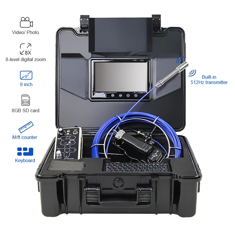 Newly 30m Sewerr Drain Inspection Camera with 512Hz Transmitter