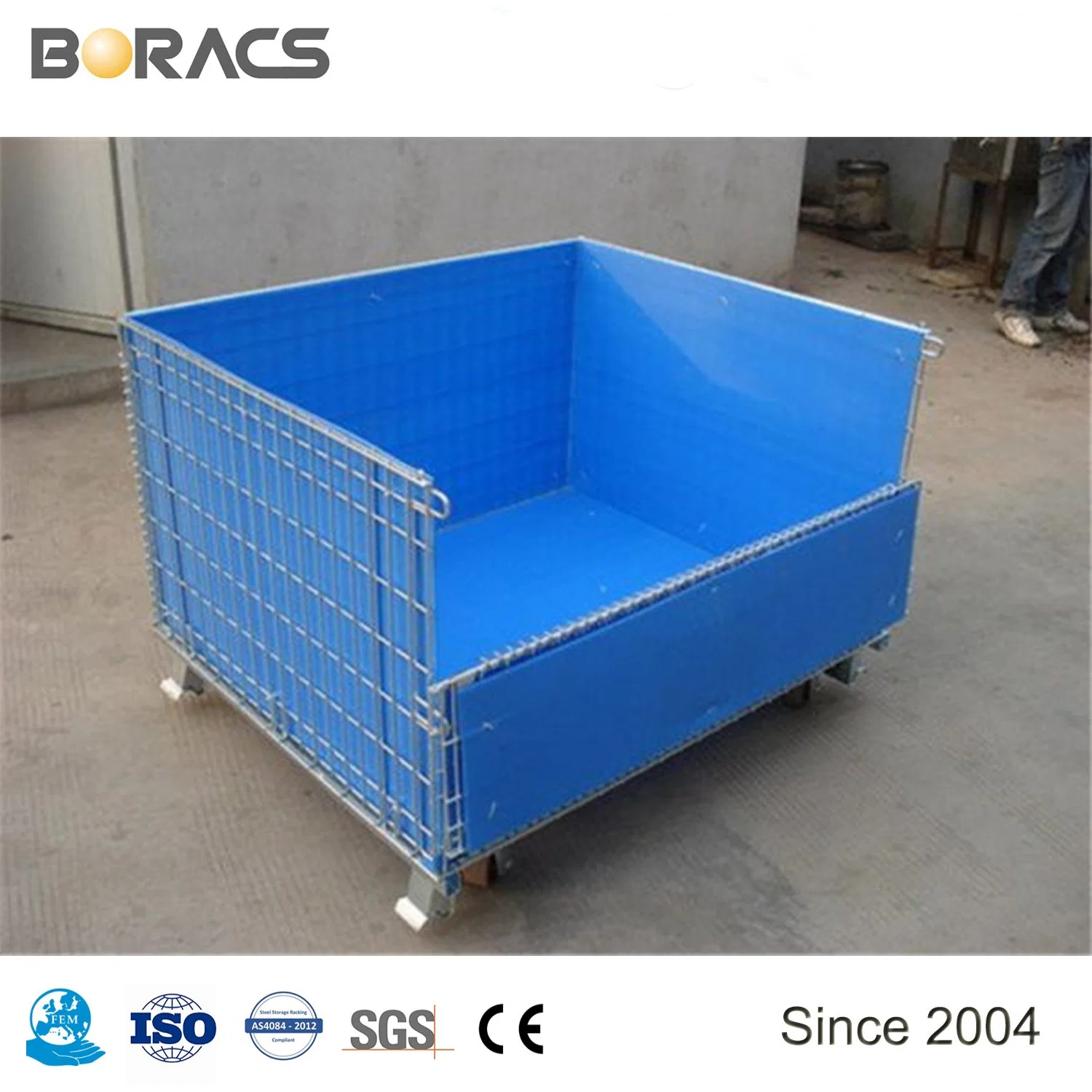 Heavy Duty Adjustable Seclective Stackable Wire Mesh Container for Warehouse Storage