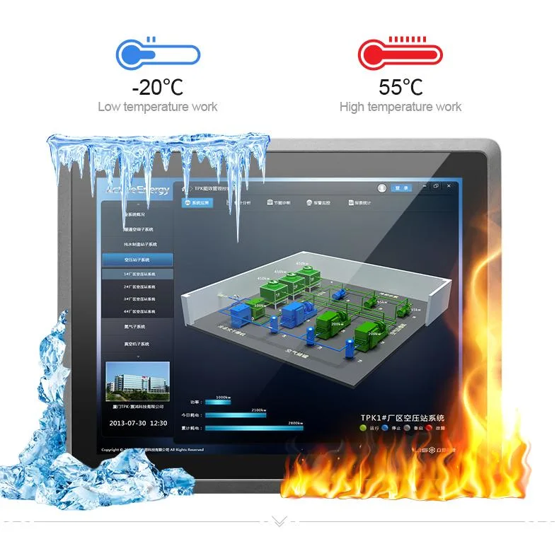 Gpio capacitif WiFi RJ45 en option ou l'écran tactile résistif Embedded Ordinateur Industriel tout en un seul 12inch