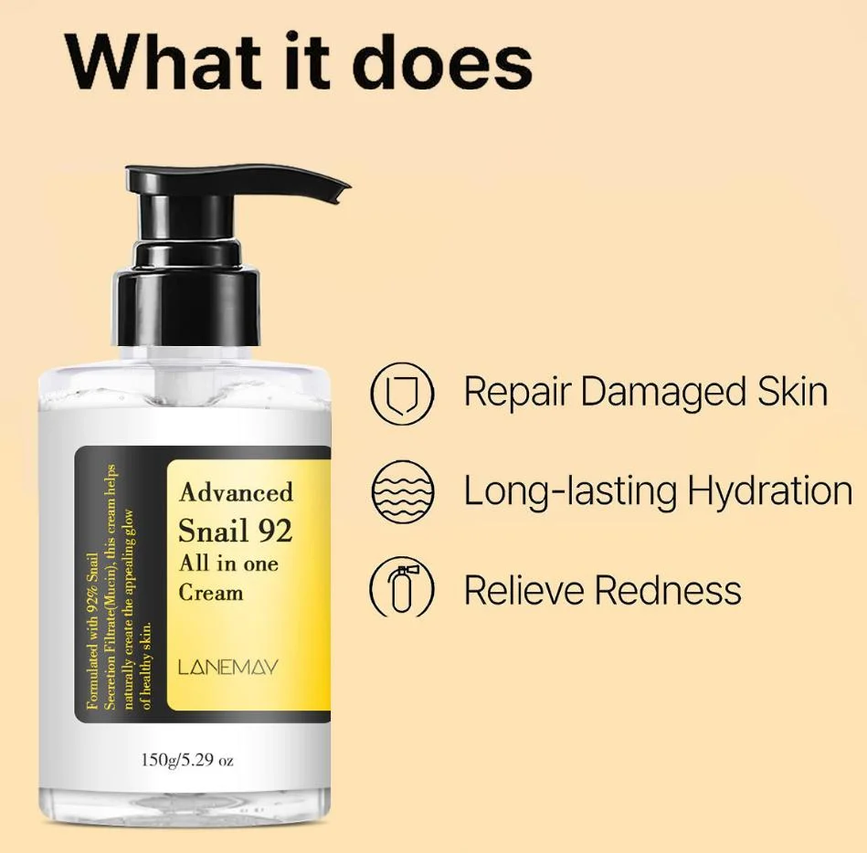 Korean Skincare OEM Snail Mucin 92% Serum Collagen Liquid Serum Original Moisturizes Reduces Fine Lines Cosrx Face Skin Care Cream