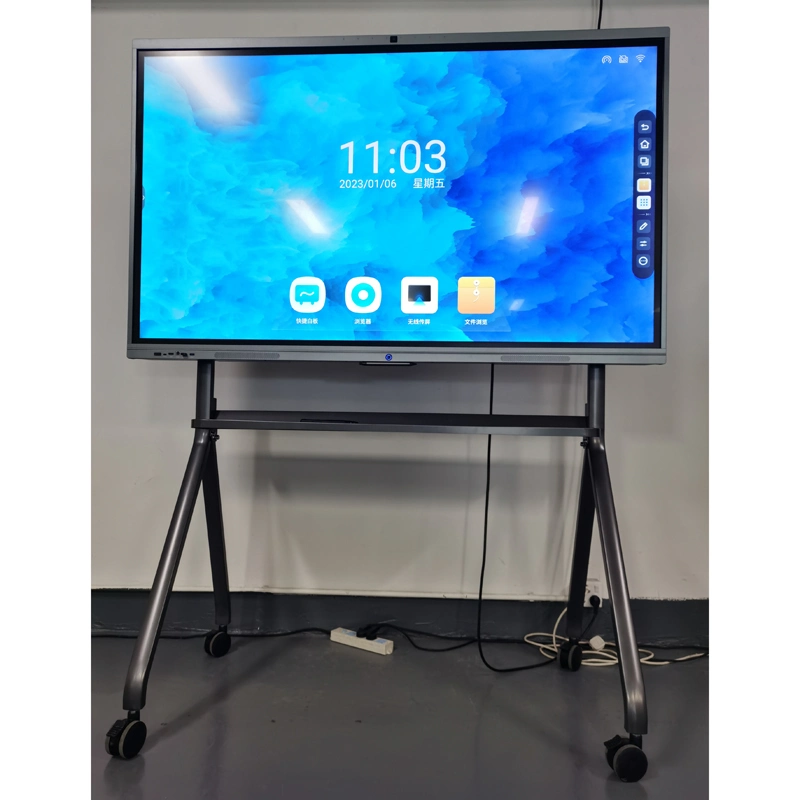 65 Inch 4K Slim Bezel Infrared All in One Smart Board Anti-Glare Multi Touch Display Screen Digital Interactive Whiteboard for Meeting Room and School