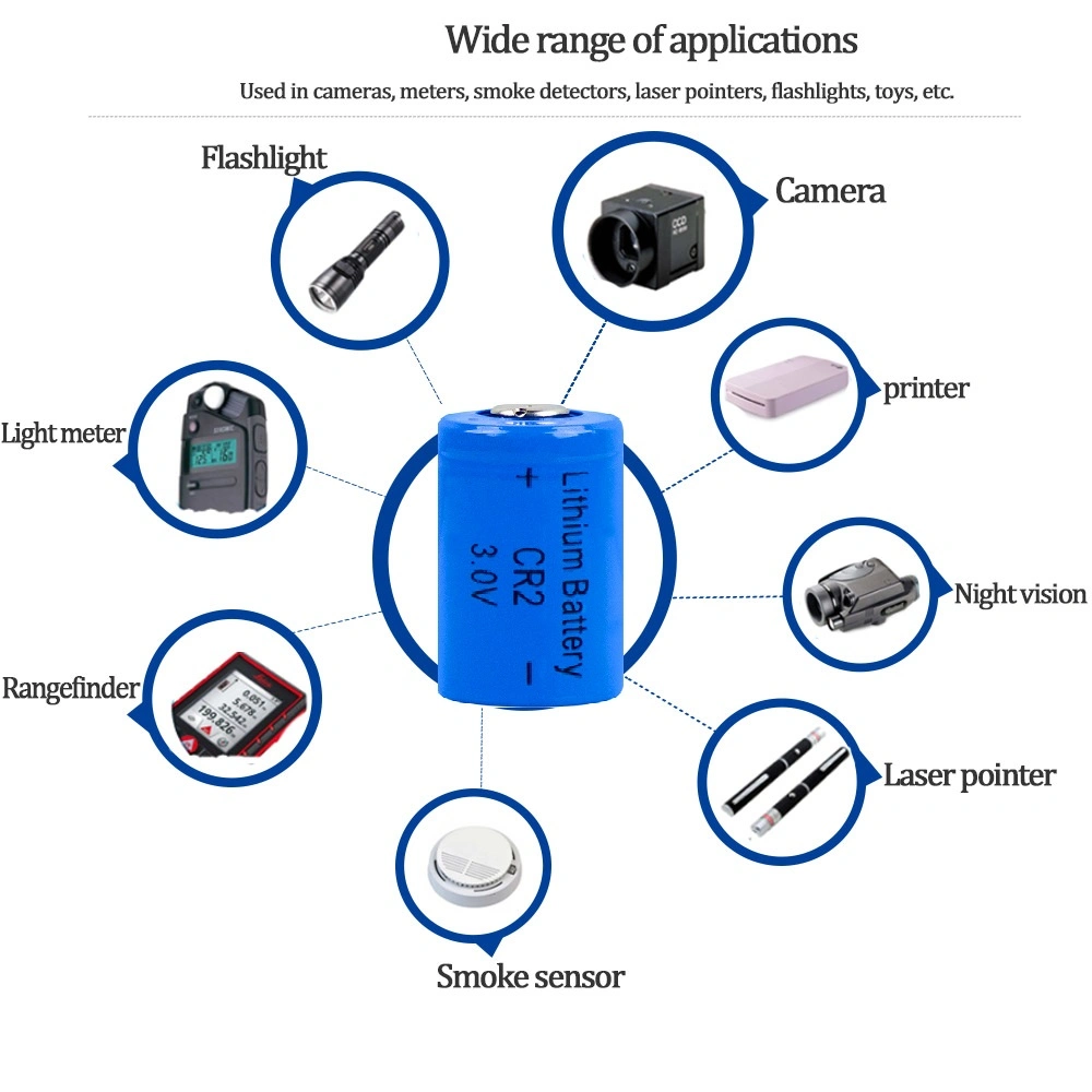 3V 850mAh Cr2 Lithium Battery for Cameras and Flashlights
