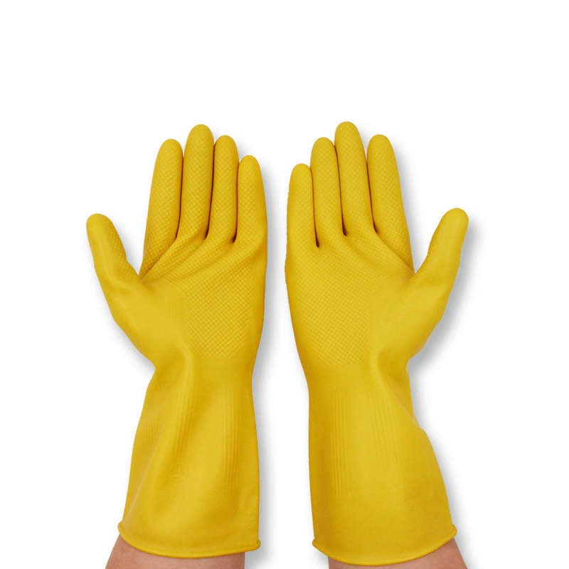 Latex Gloves Thick Latex Gloves Water and Oil Proof Dishwashing Household Household Kitchen Gloves