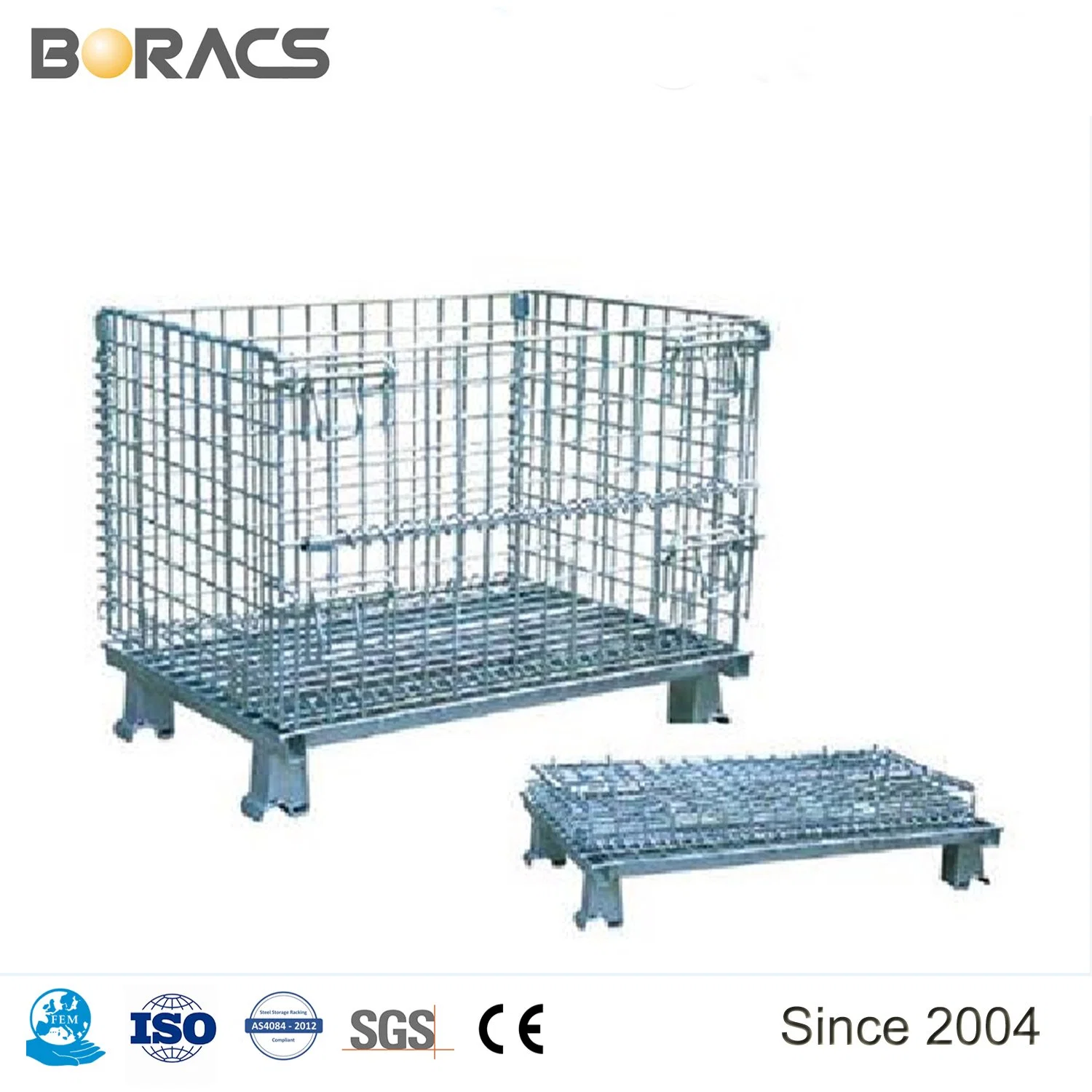 Fil Heavy Duty Rayonnage à palettes de Wire Mesh cages contenant de rayonnage de stockage de matériel de montage en rack