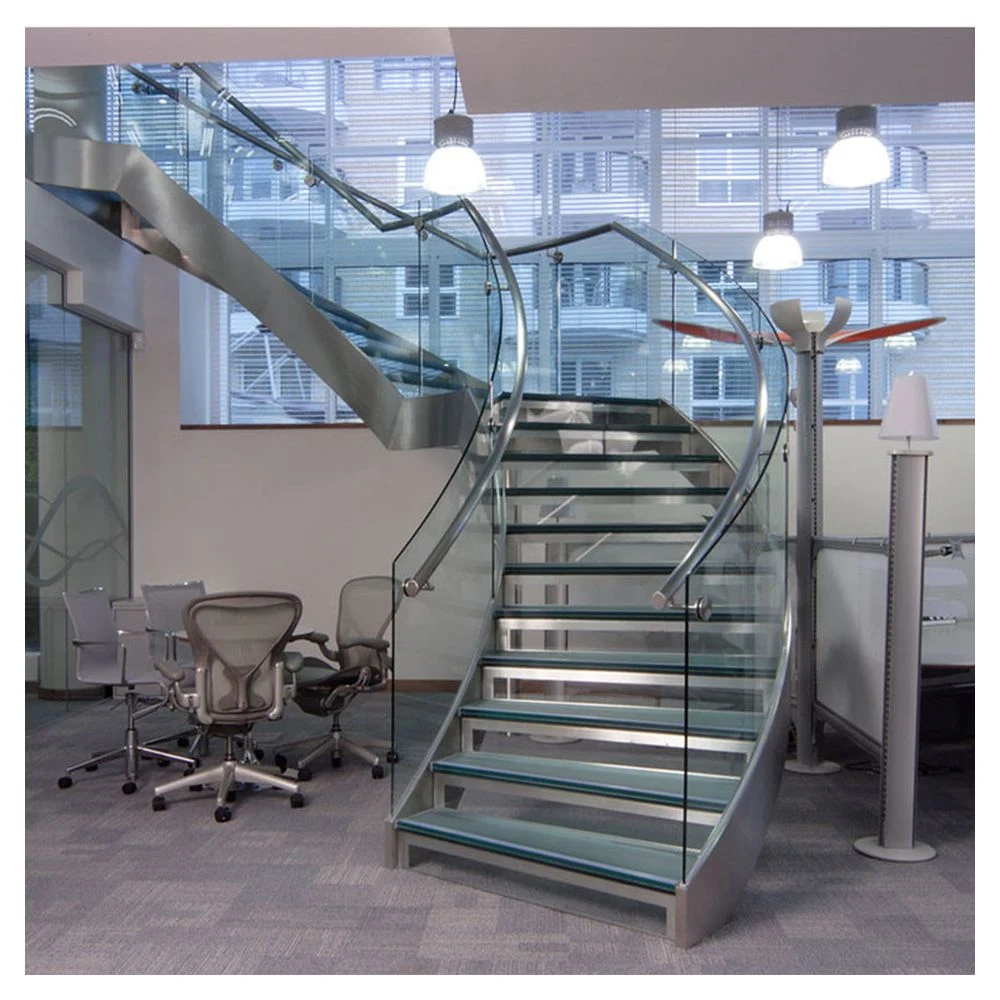 Customized Spiral Staircase Curved Staircase Stainless Steel Handrail