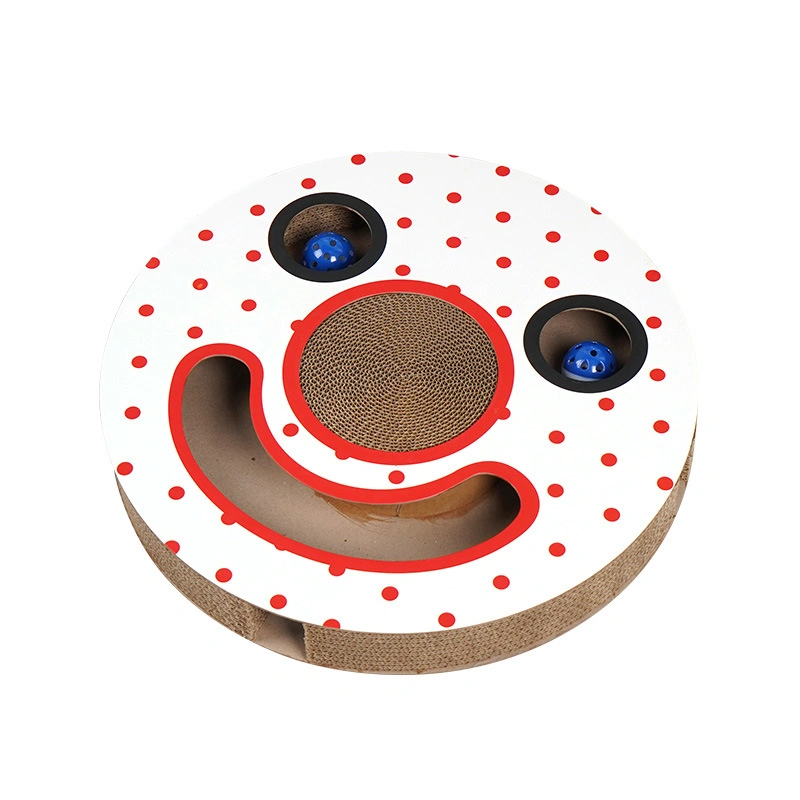 Circus Clown Cat Scratching Board Cat Nest One Piece Corrugated Paper Non-Chipping Anti-Wear Bell Ball Claw Grinder