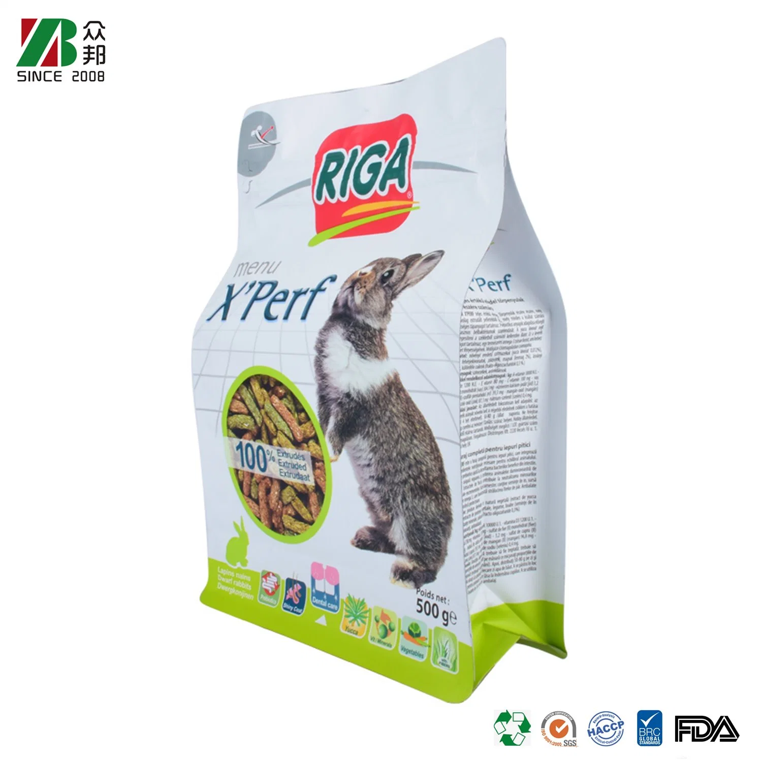 Banheira de venda o plástico Pet Food Stand up Zipper Bag/Dog tratar, Cat ninhada,Birdseed,Coelho embalagens de alimentos