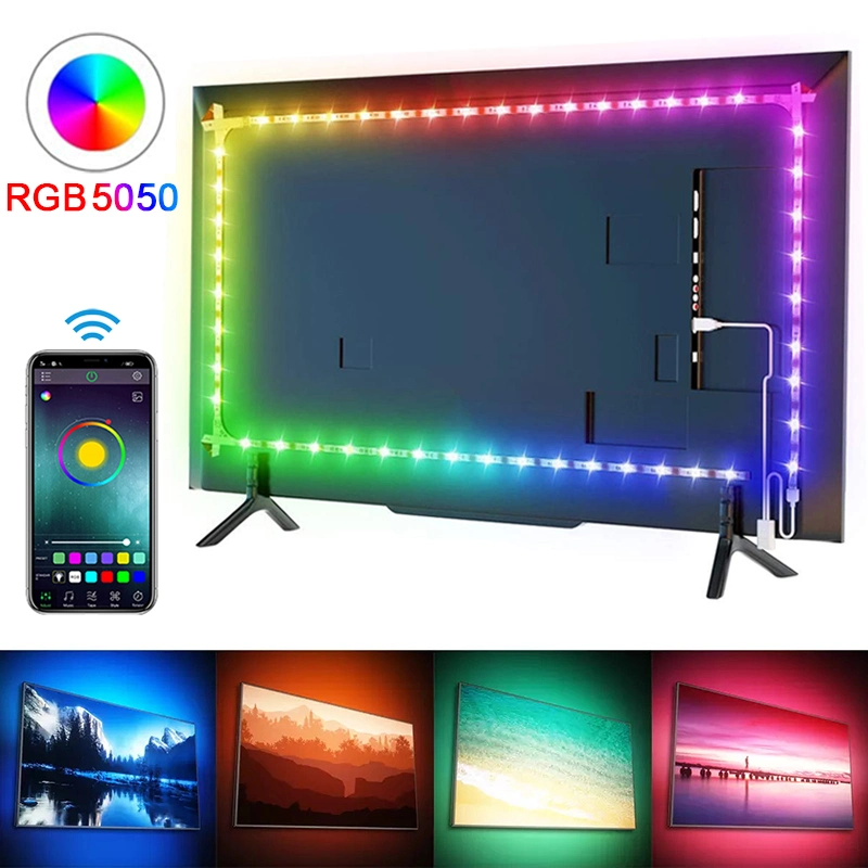 Factory RGB Bluetooth Control 5V USB LED Band Flexibles Band LED-Streifen-Licht für TV-Hintergrundbeleuchtung Dekoration