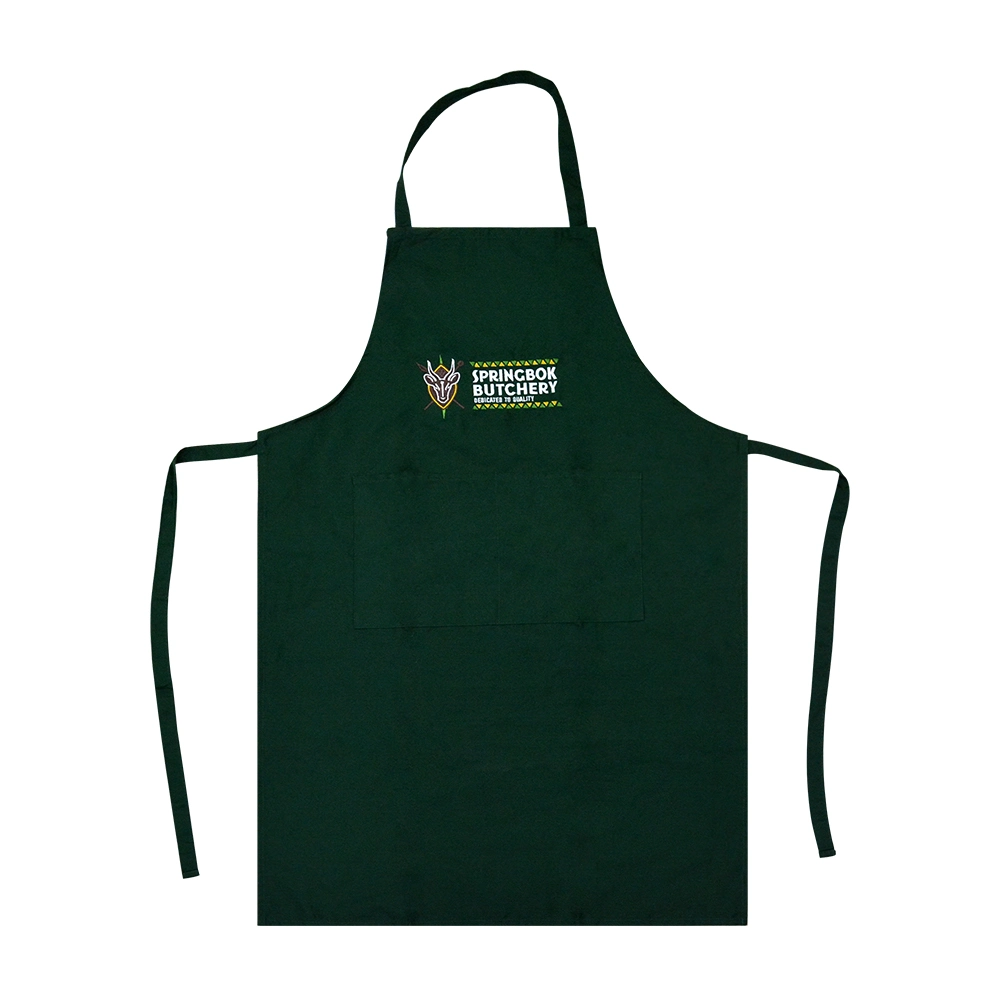 Polycotton Schürze Benutzerdefinierte Stickerei Logo Chef Schürze Maßgeschneiderte Schürzen Für Frauen