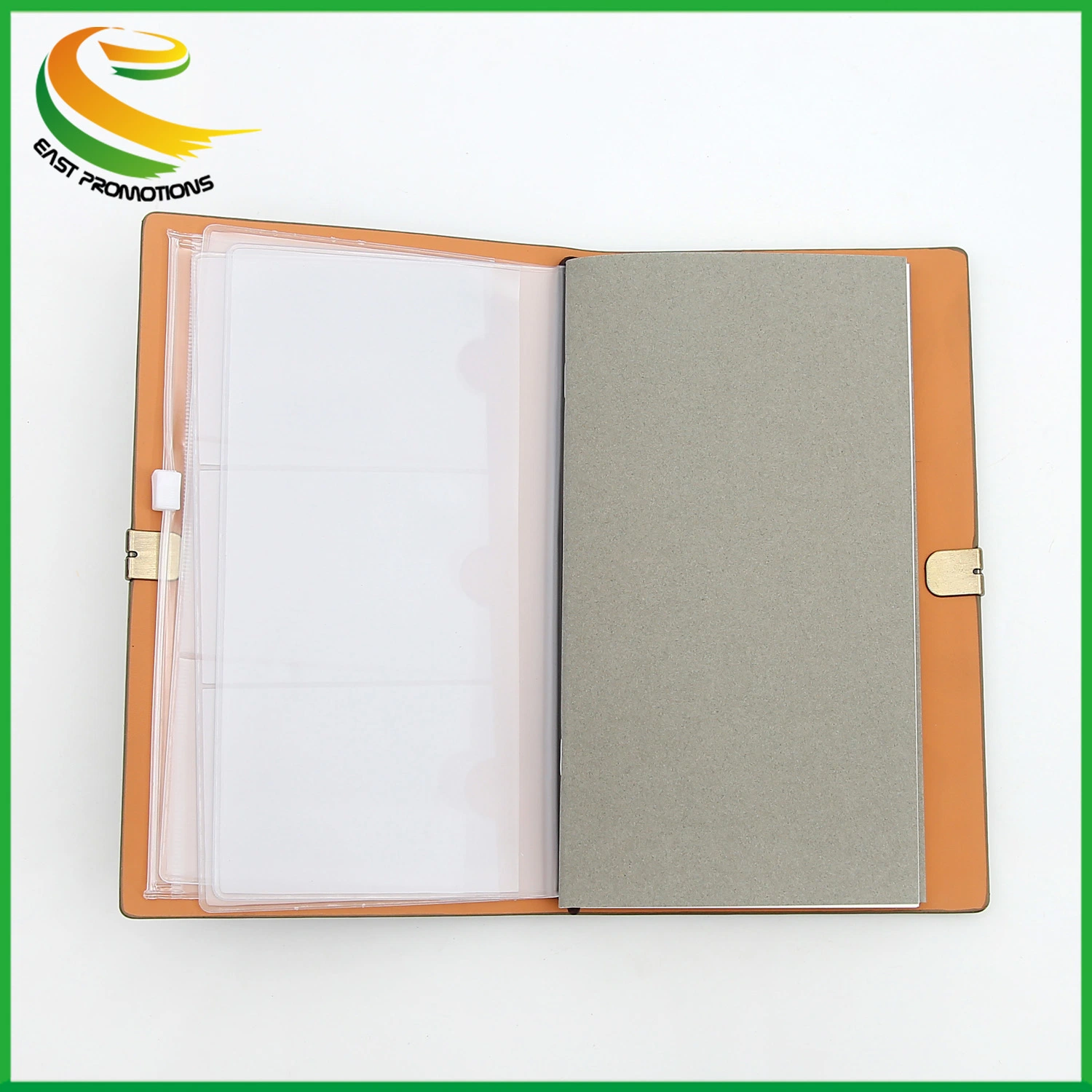 High quality/High cost performance Promotional Leather Cover Page with Folder Portable Travel Diary Notebook