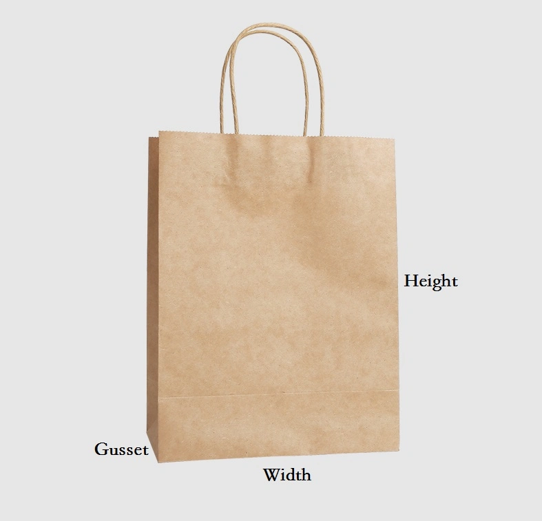 Kraft Paper Shopping Gift Recycled Twisted Handle Delivery Paper Bag