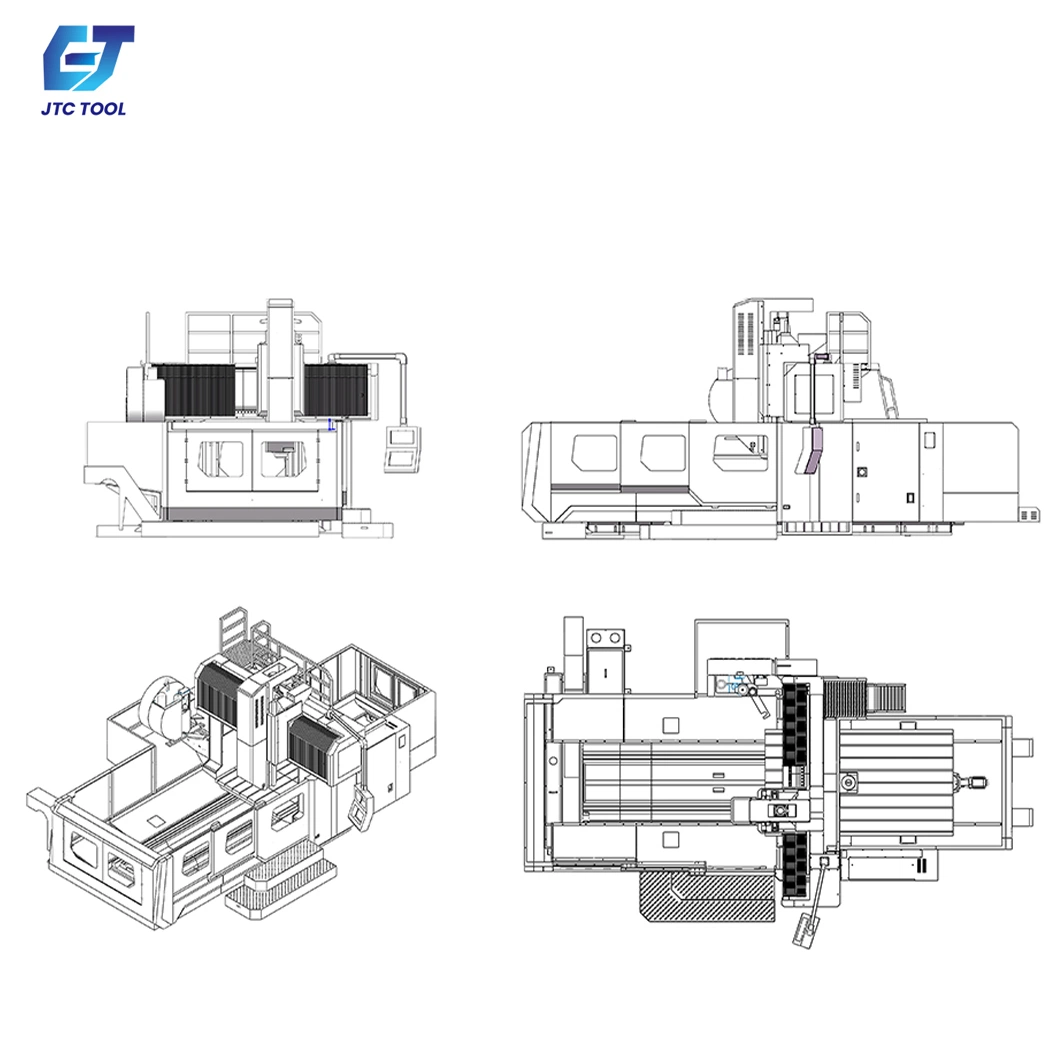 Herramienta Jtc China Centro de mecanizado Control Fanuc Factory 600 Recorrido de la Mesa X mm Centro de mecanizado Control Numérico LM3020 Gantry Centro de mecanizado vertical