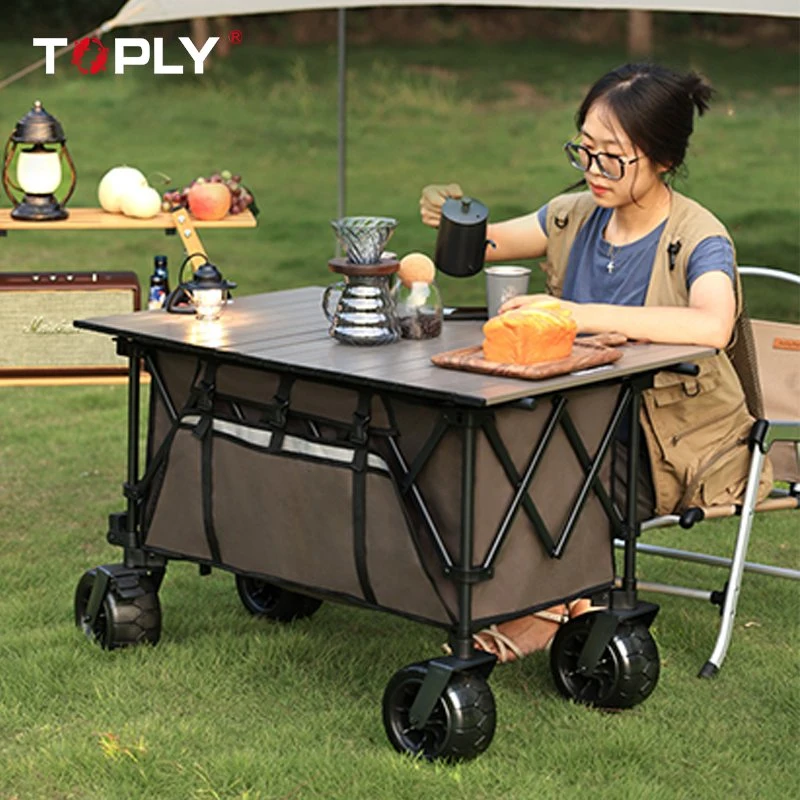 Camping Storage Box Car Tissue Box with Wheelsdiy Canvas Folding Trolley Cart Collapsible Wagon Waterproof for Outdoor Tent Box