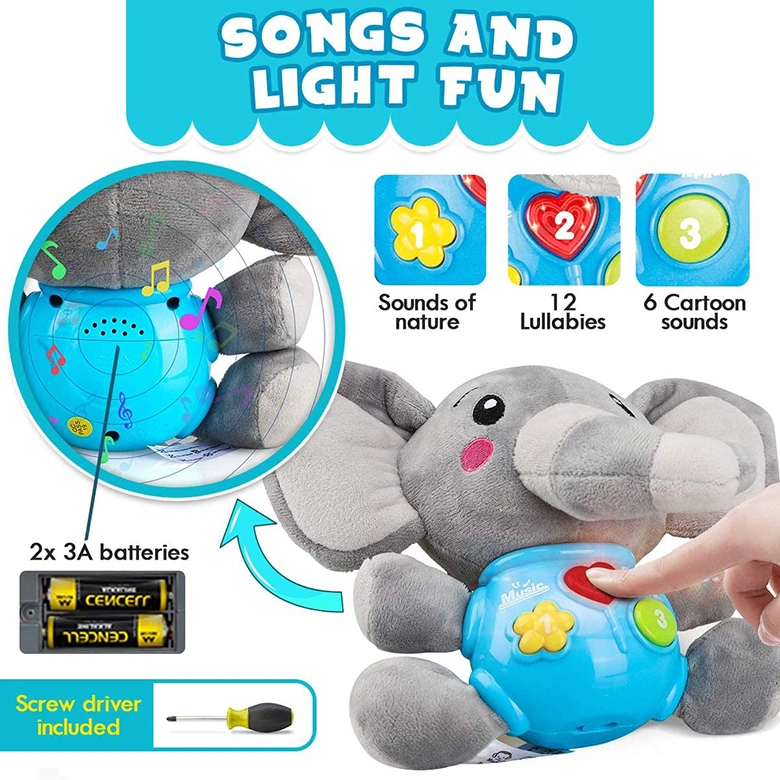 Elephant Baby Musical Toys Animal Toys Kids Baby Toys Teething Toys Little Baby Bum Anime Plush Stem Toys Montessori Toys for Baby Stuffed and Plush