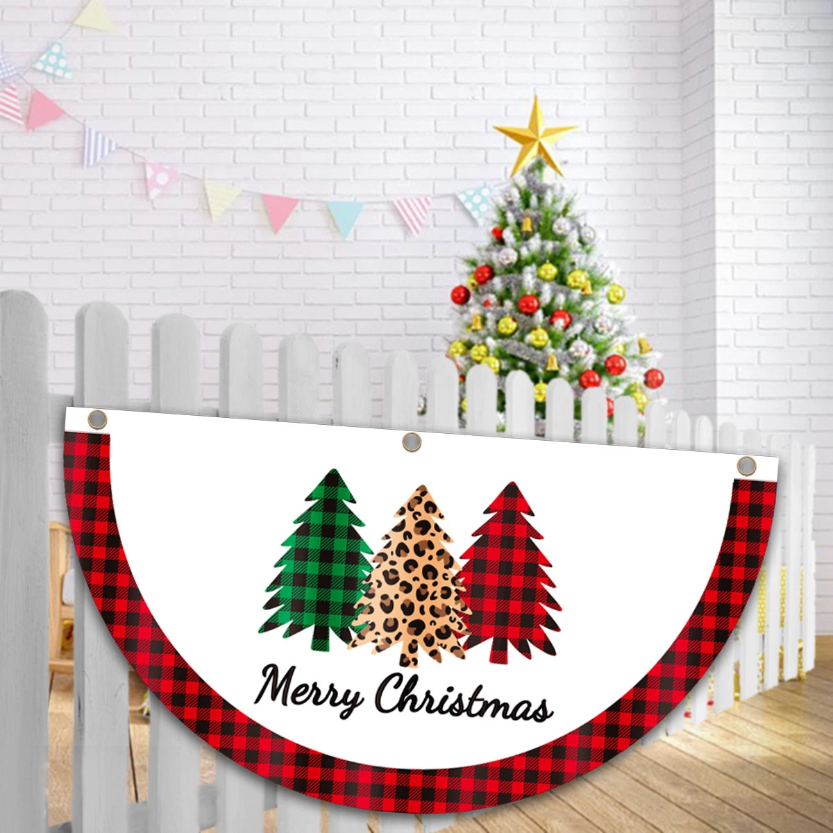 4 styles Half Fan d'un drapeau bannière de Noël Bonhomme de neige Grinch Voiture de l'arbre bannière pour Xmax Outdoor Indoor Accueil décoration murale