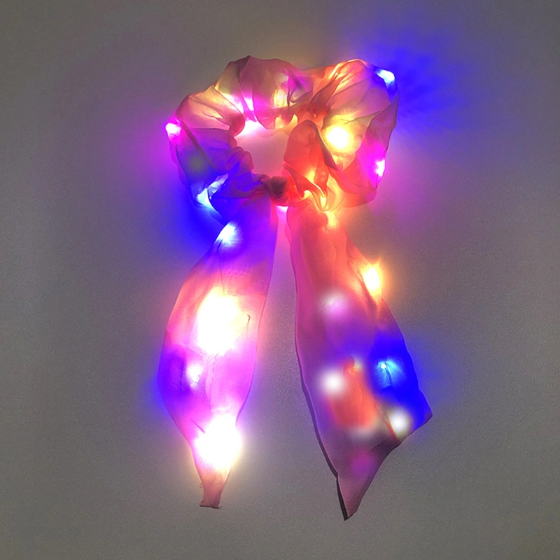 LED Luminous Ribbon Headband Night Light Hair Rope Dynamic Fashion Hair Accessories