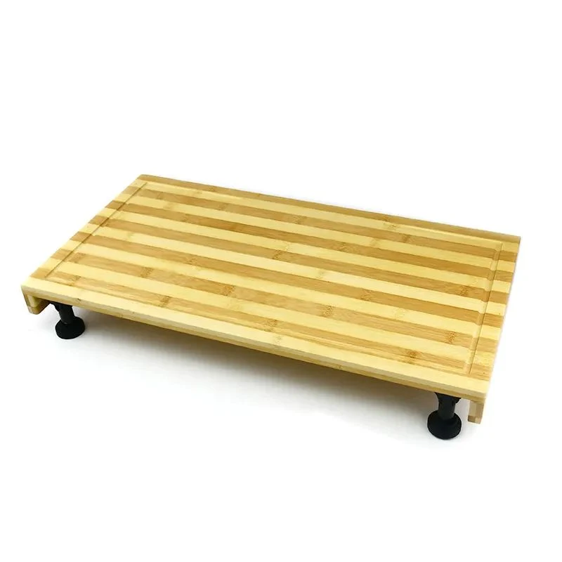 Dual-Purpose Chopping Board Bamboo and Stovetop Cover Cutting Board with Adjustable Legs